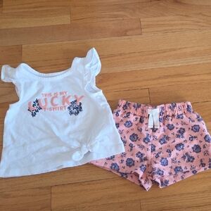 Lucky Brand White and Pink Graphic Tee